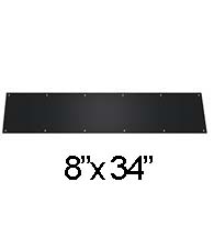 Black 8 Inches Wide and 34 Inches Long Stainless Steel Kick Plate, Deltana KP834U19